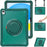 Shockproof Kickstand Case for iPad (2025) / 10.9 (2022) PC+TPU Hand Strap Tablet Cover with Shoulder Strap - Midnight Green - 3