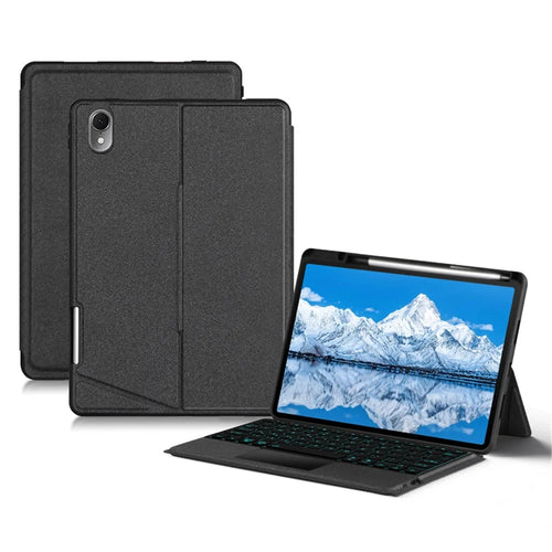 For Huawei Qingyun C7 Leather Case + Bluetooth-compatible Keyboard with Backlight Trackpad - 1