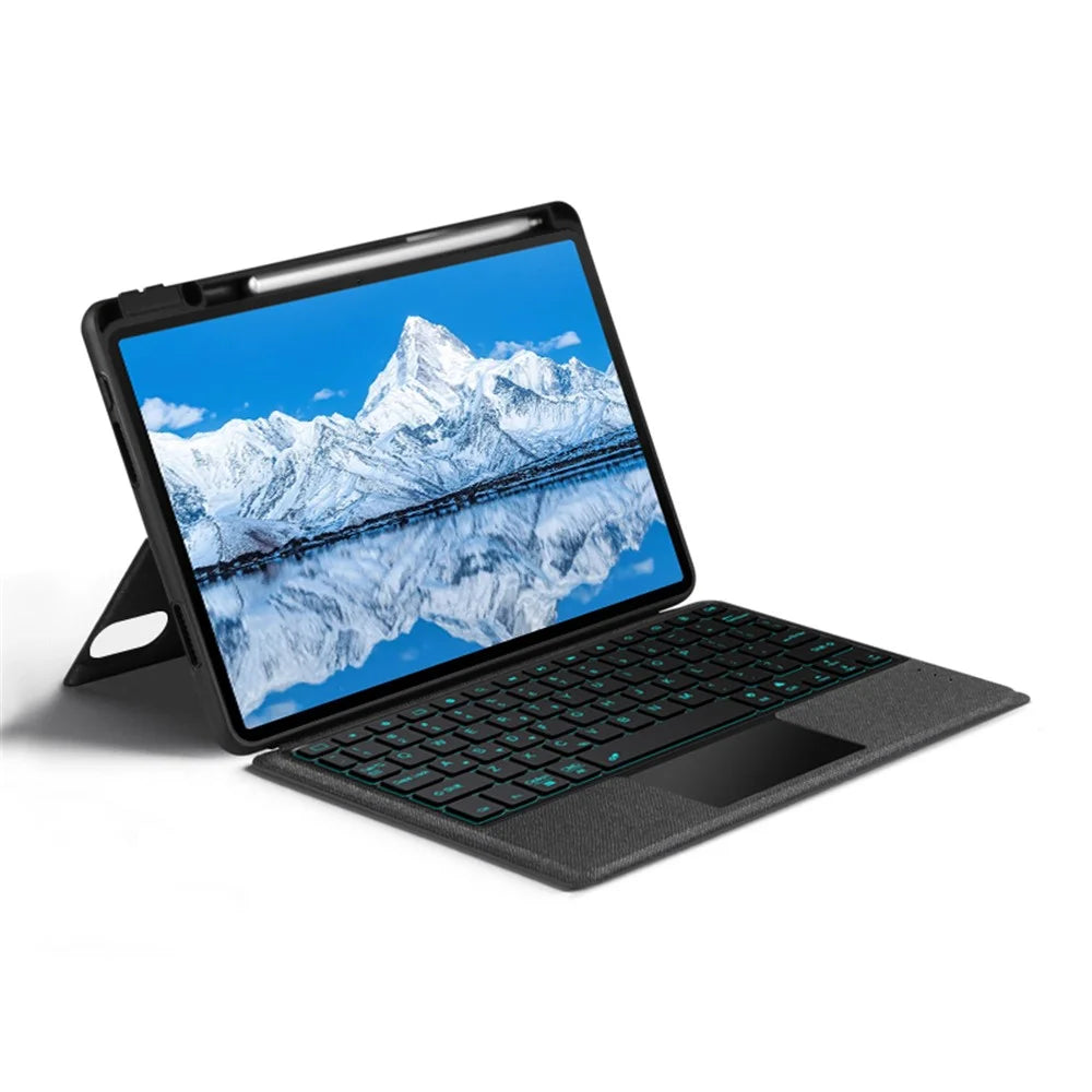 For Huawei Qingyun C7 Leather Case + Bluetooth-compatible Keyboard with Backlight Trackpad - 5