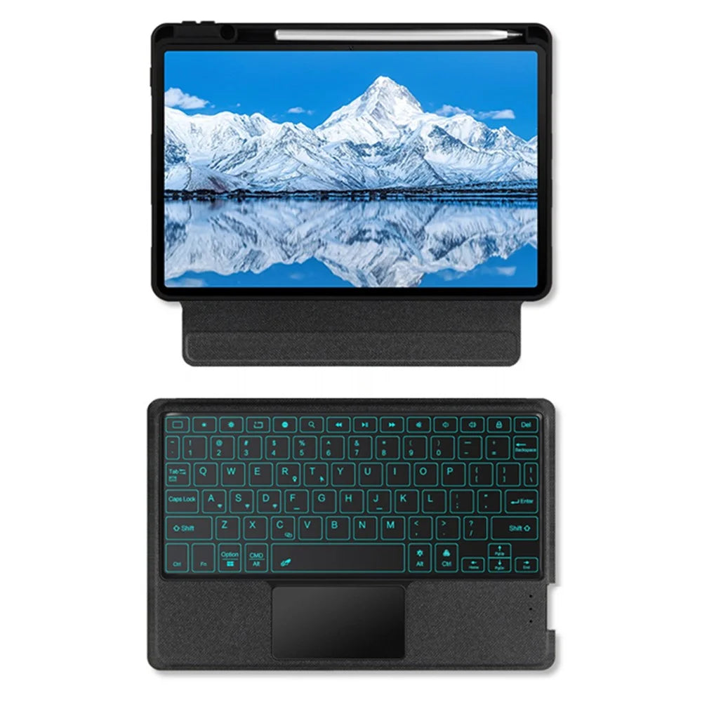 For Huawei Qingyun C7 Leather Case + Bluetooth-compatible Keyboard with Backlight Trackpad - 7