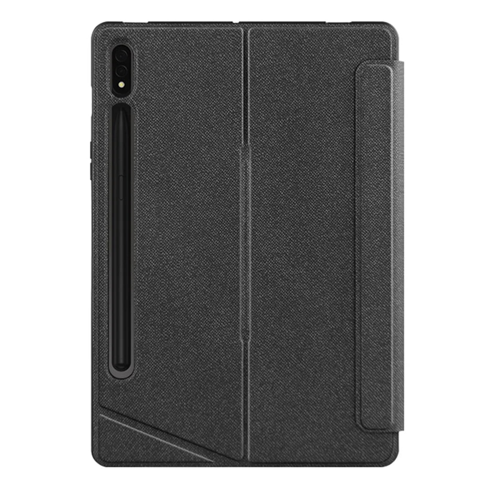 For Samsung Galaxy Tab S8 / S7 Leather Case + Bluetooth-Compatible Keyboard with Backlight Trackpad - 7