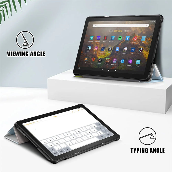 For Amazon Fire HD 10 (2023) PU Leather Tri-fold Stand Case Pattern Printing Auto Wake / Sleep Tablet Cover - Horse - 2
