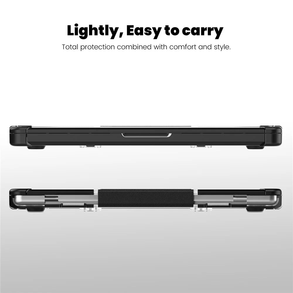 For MacBook Pro 14 inch (2026) A3427 A3426 / (2025) A3434 A3112 A3185 A3401 / (2024) A2918 A2992 / (2023) A2779 / (2022) / (2021) A2442 Heat Dissipation Hard PC+TPU Laptop Case with Kickstand - Black - 7
