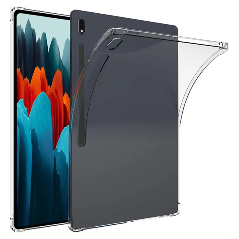 For Samsung Galaxy Tab S7+ / S7 FE / S8+ TPU Tablet Case Reinforced Corners Clear Tablet Cover - 1