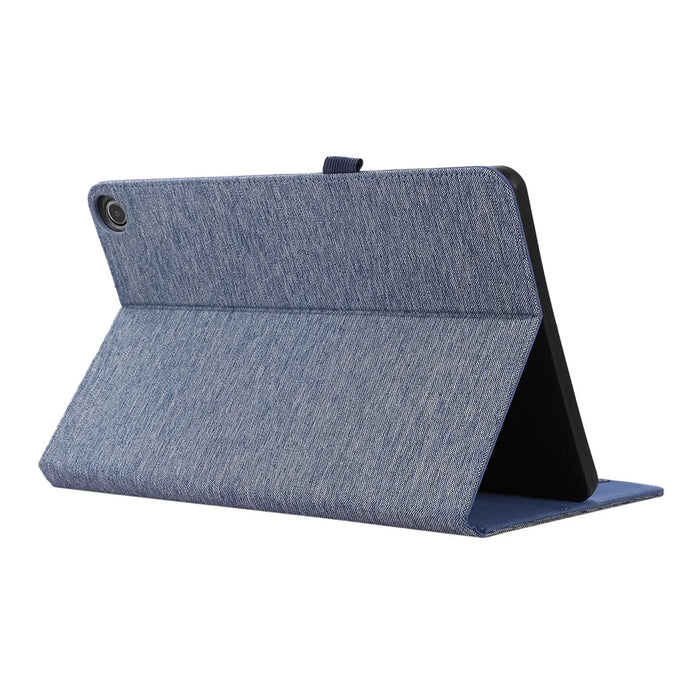 For Amazon Fire Max 11 Stand Tablet Case Cloth Texture PU Leather Smart Cover with Card Holder - Blue - 4