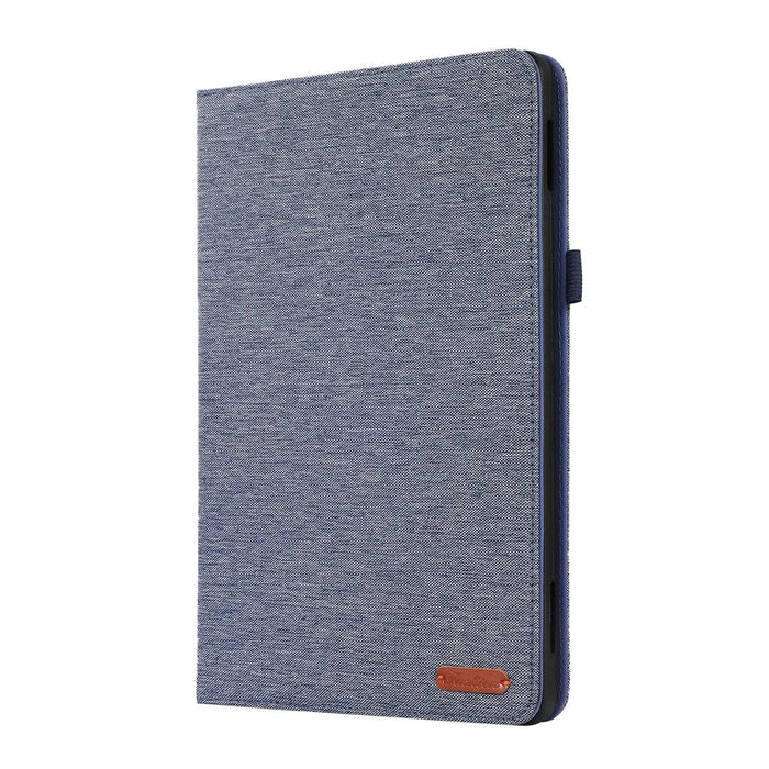 For Amazon Fire Max 11 Stand Tablet Case Cloth Texture PU Leather Smart Cover with Card Holder - Blue - 7