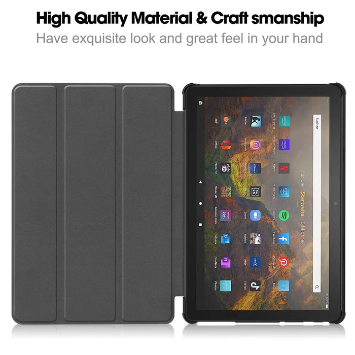 For Amazon Fire HD 10 (2023) PU Leather Tablet Case Tri-fold Stand Pattern Printing Tablet Cover - Don't Touch Me - 2