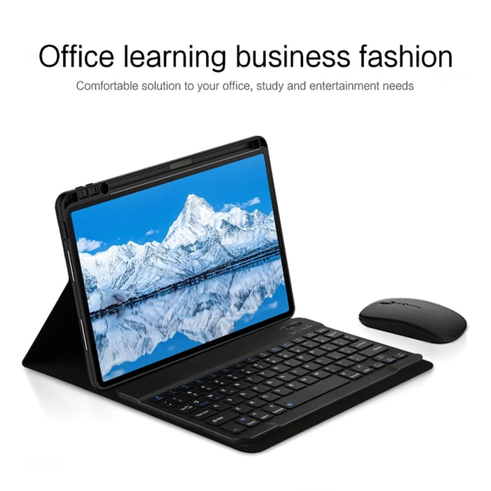 For Huawei Qingyun C7 Leather Stand Tablet Case with Detachable Magnetic Wireless Keyboard (Without Touchpad) - Black - 2