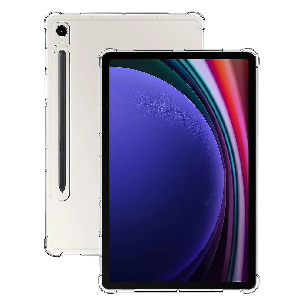 For Samsung Galaxy Tab S9 Reinforced Corners Tablet Case Drop-Proof Transparent TPU Cover - 1