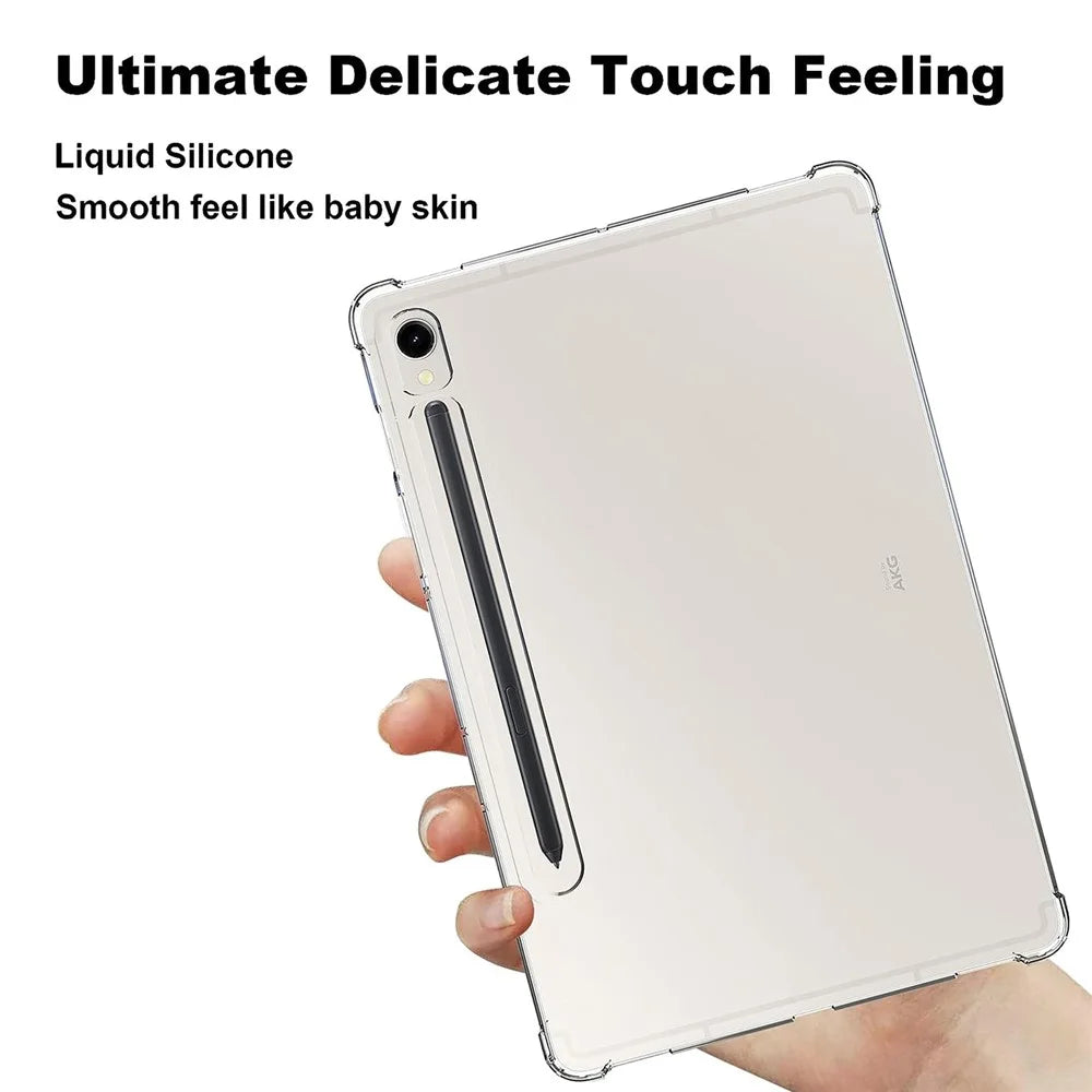 For Samsung Galaxy Tab S9 Reinforced Corners Tablet Case Drop-Proof Transparent TPU Cover - 2