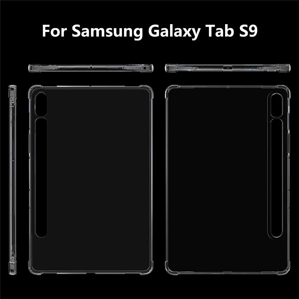 For Samsung Galaxy Tab S9 Reinforced Corners Tablet Case Drop-Proof Transparent TPU Cover - 6