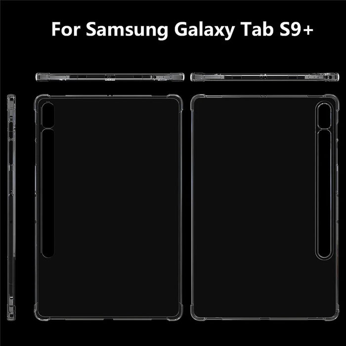 For Samsung Galaxy Tab S9+ TPU Tablet Case Reinforced Corners Shockproof Transparent Tablet Cover - 7