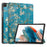 For Samsung Galaxy Tab A9 Tri-fold Stand Tablet Leather Case Pattern Printing Tablet Cover - Apricot Blossom - 1
