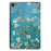 For Samsung Galaxy Tab A9 Tri-fold Stand Tablet Leather Case Pattern Printing Tablet Cover - Apricot Blossom - 6