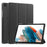 For Samsung Galaxy Tab A9 Tri-fold Stand PU Leather Tablet Case Full Protection Tablet Cover - Black - 1