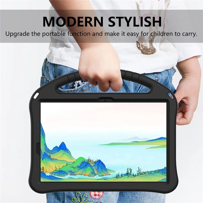 For Samsung Galaxy Tab S11 / S10 Lite / S10 FE / S9 FE / S9 / S8 / S7 EVA Protective Cover Tablet Shell Grip Handle Kickstand Case - Black - 6