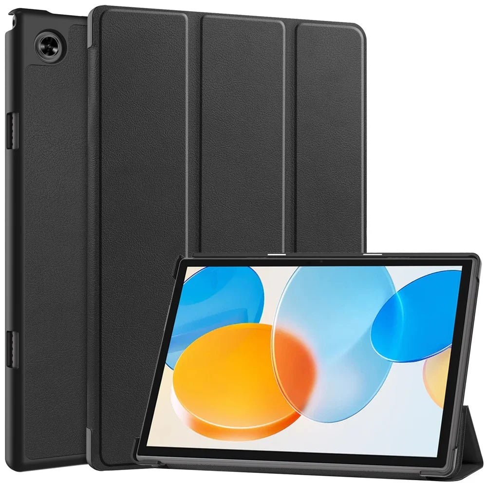 For Teclast M40 / M40 Plus / P20 HD / P20S Tablet Case Tri-fold Stand PU Leather Anti-drop Tablet Cover - Black - 1