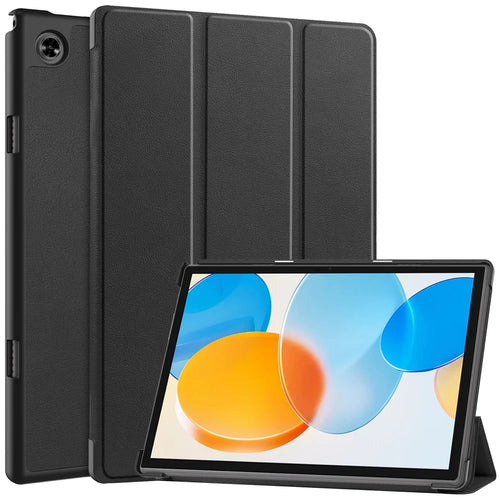 For Teclast M40 / M40 Plus / P20 HD / P20S Tablet Case Tri-fold Stand PU Leather Anti-drop Tablet Cover - Black - 1