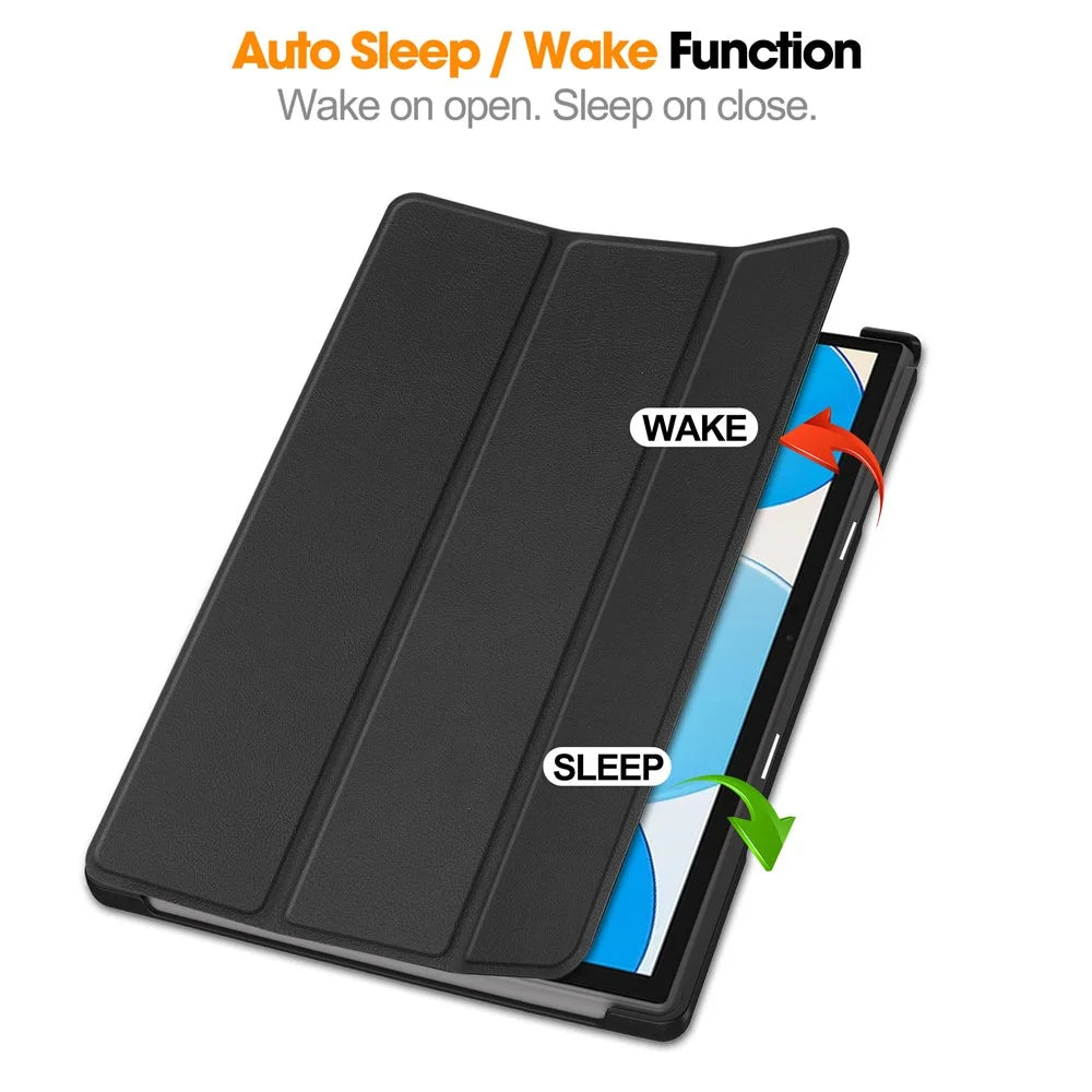 For Teclast M40 / M40 Plus / P20 HD / P20S Tablet Case Tri-fold Stand PU Leather Anti-drop Tablet Cover - Black - 3