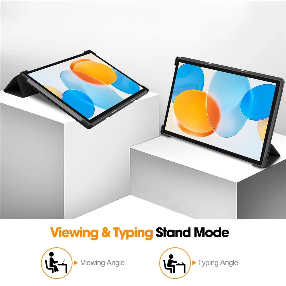 For Teclast M40 / M40 Plus / P20 HD / P20S Tablet Case Tri-fold Stand PU Leather Anti-drop Tablet Cover - Black - 4