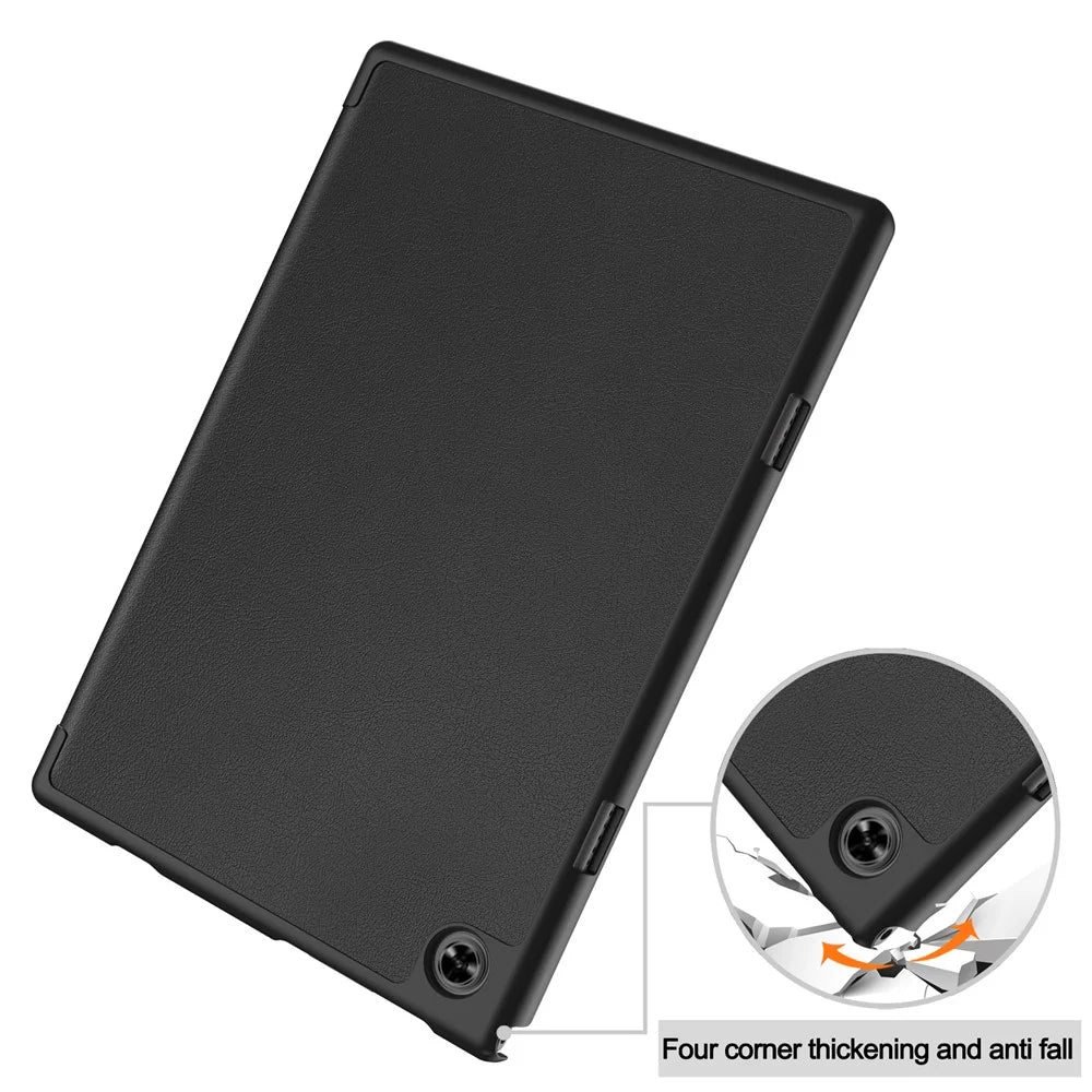 For Teclast M40 / M40 Plus / P20 HD / P20S Tablet Case Tri-fold Stand PU Leather Anti-drop Tablet Cover - Black - 7