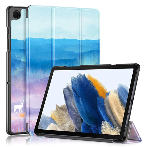 For Samsung Galaxy Tab A11+ / A9+ Leather Stand Cover Pattern Printing Tablet Case - Fantasy Deer - 1