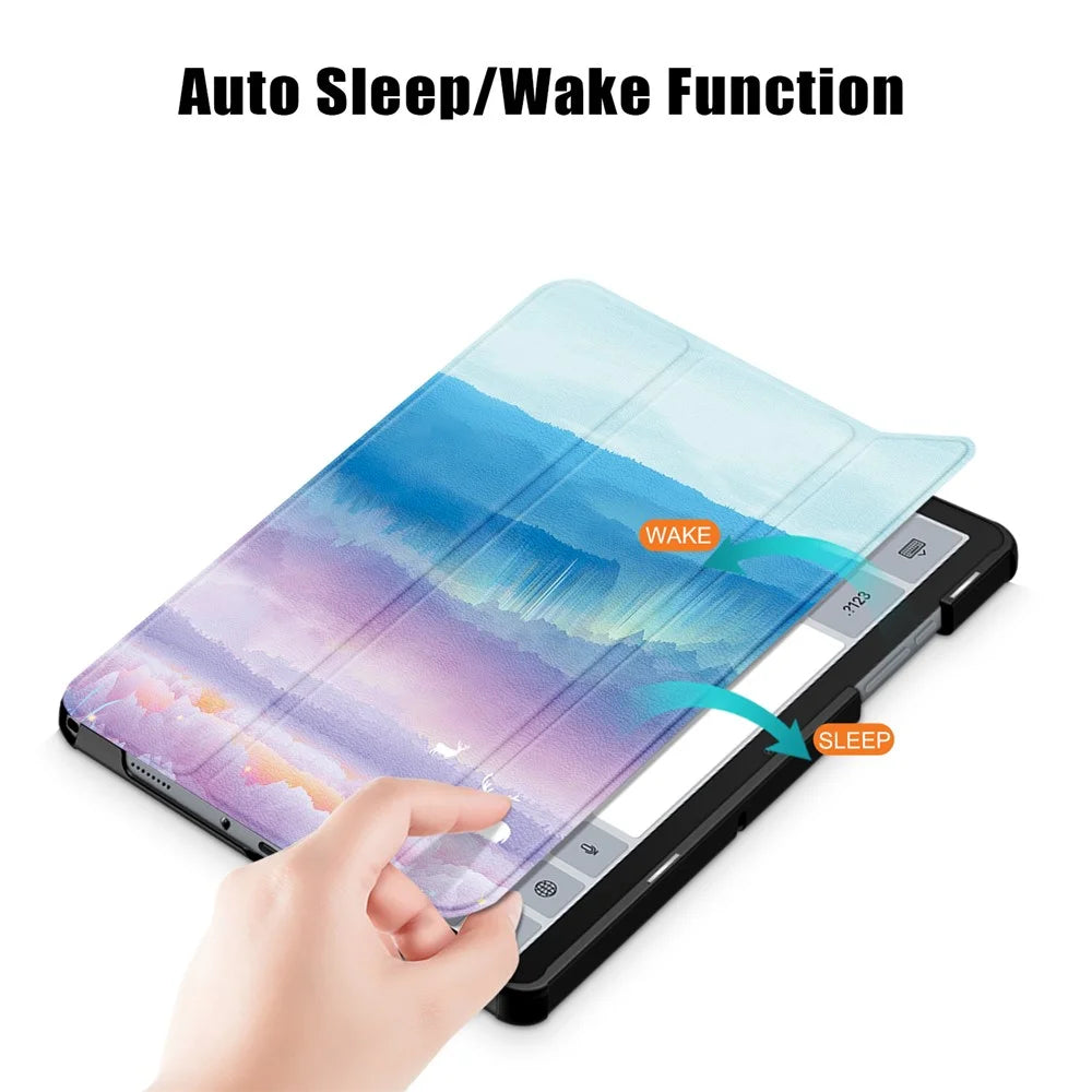 For Samsung Galaxy Tab A11+ / A9+ Leather Stand Cover Pattern Printing Tablet Case - Fantasy Deer - 4