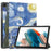 For Samsung Galaxy Tab A9+ Trifold Stand Tablet Case PU Leather Pattern Printing Smart Protective Cover - Starry Sky - 1
