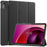 For Lenovo Tab M10 5G Tri-fold Stand Smart Cover PU Leather Auto Wake / Sleep Tablet Case - Black - 1