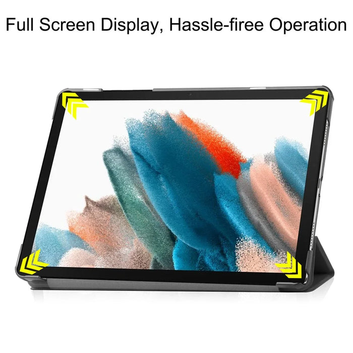 For Samsung Galaxy Tab A9+ PU Leather Tablet Case Tri-Fold Stand Cover with Auto Sleep / Wake - Black - 4