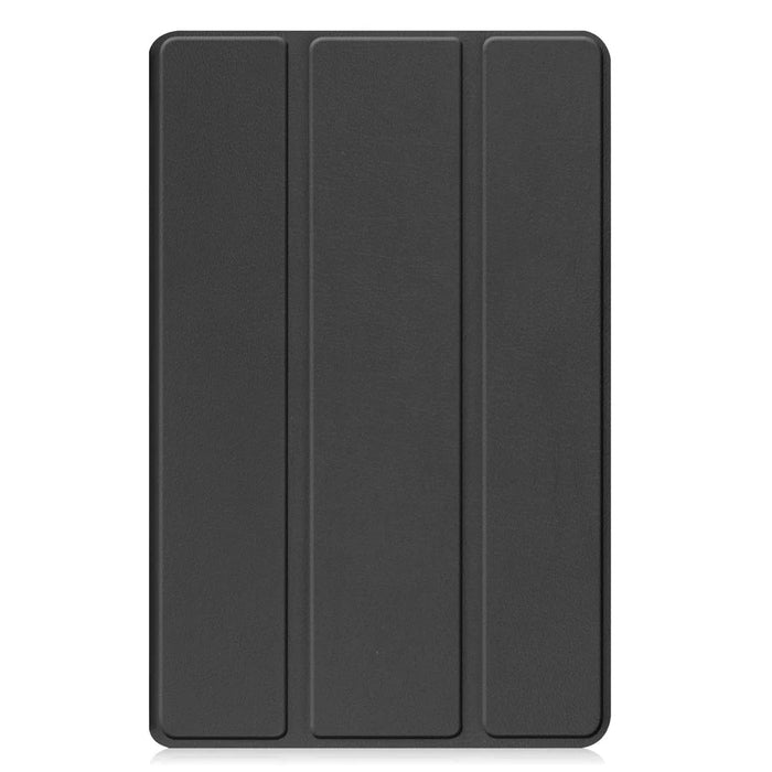 For Samsung Galaxy Tab A9+ PU Leather Tablet Case Tri-Fold Stand Cover with Auto Sleep / Wake - Black - 7