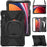 For Samsung Galaxy Tab S10 Lite / S10 FE / S9 FE / S9 / S8 / S7 PC+Silicone Case Rotating Kickstand Tablet Cover with Shoulder Strap - Black+Black - 6
