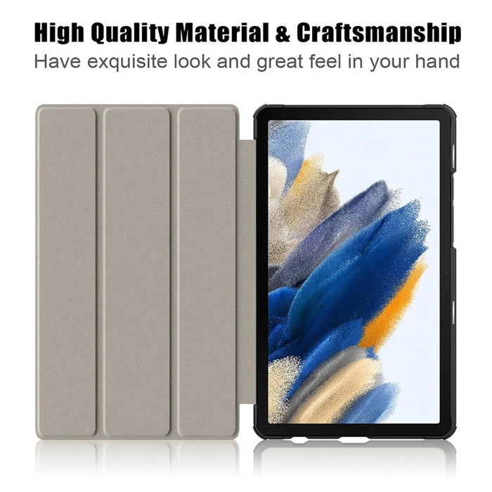 For Samsung Galaxy Tab A11 / A9 PU Leather Tablet Case Tri-Fold Stand Cover - Black - 2