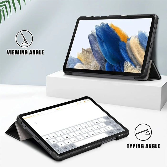 For Samsung Galaxy Tab A11 / A9 PU Leather Tablet Case Tri-Fold Stand Cover - Black - 3
