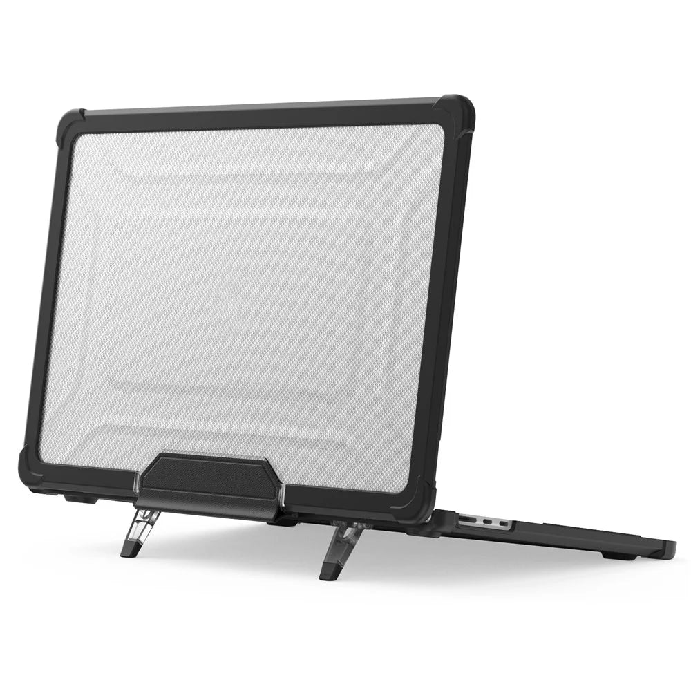 For Macbook Air 15 inch (2026) A3448 / (2025) A3241 / (2024) A311 / (2023) A2941 PC+TPU Laptop Case Heat Dissipation Kickstand Non-Slip Notebook Cover - Black - 2