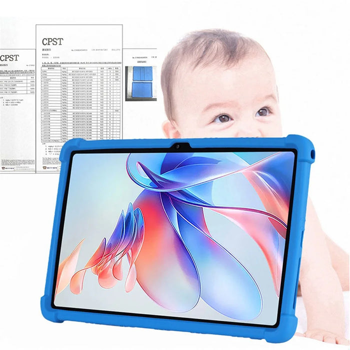 For Blackview Tab 11 WiFi Tablet Silicone Case PC Kickstand Anti-drop Corner Tablet Cover - Black - 7