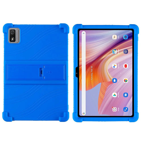 For Blackview Tab 12 Pro Silicone Tablet Case Anti-drop Tablet Cover with PC Kickstand - Blue - 1