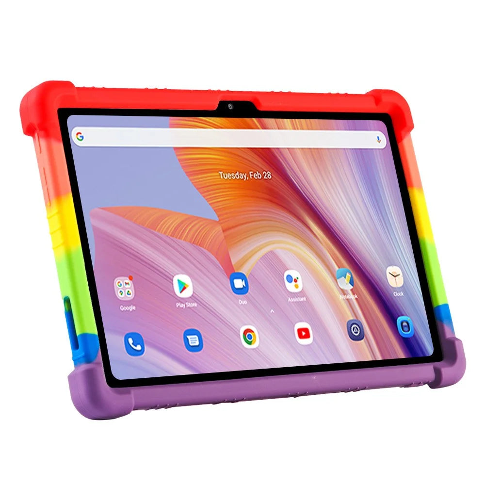 For Blackview Tab 12 Pro Silicone Tablet Case Anti-drop Tablet Cover with PC Kickstand - Blue - 3