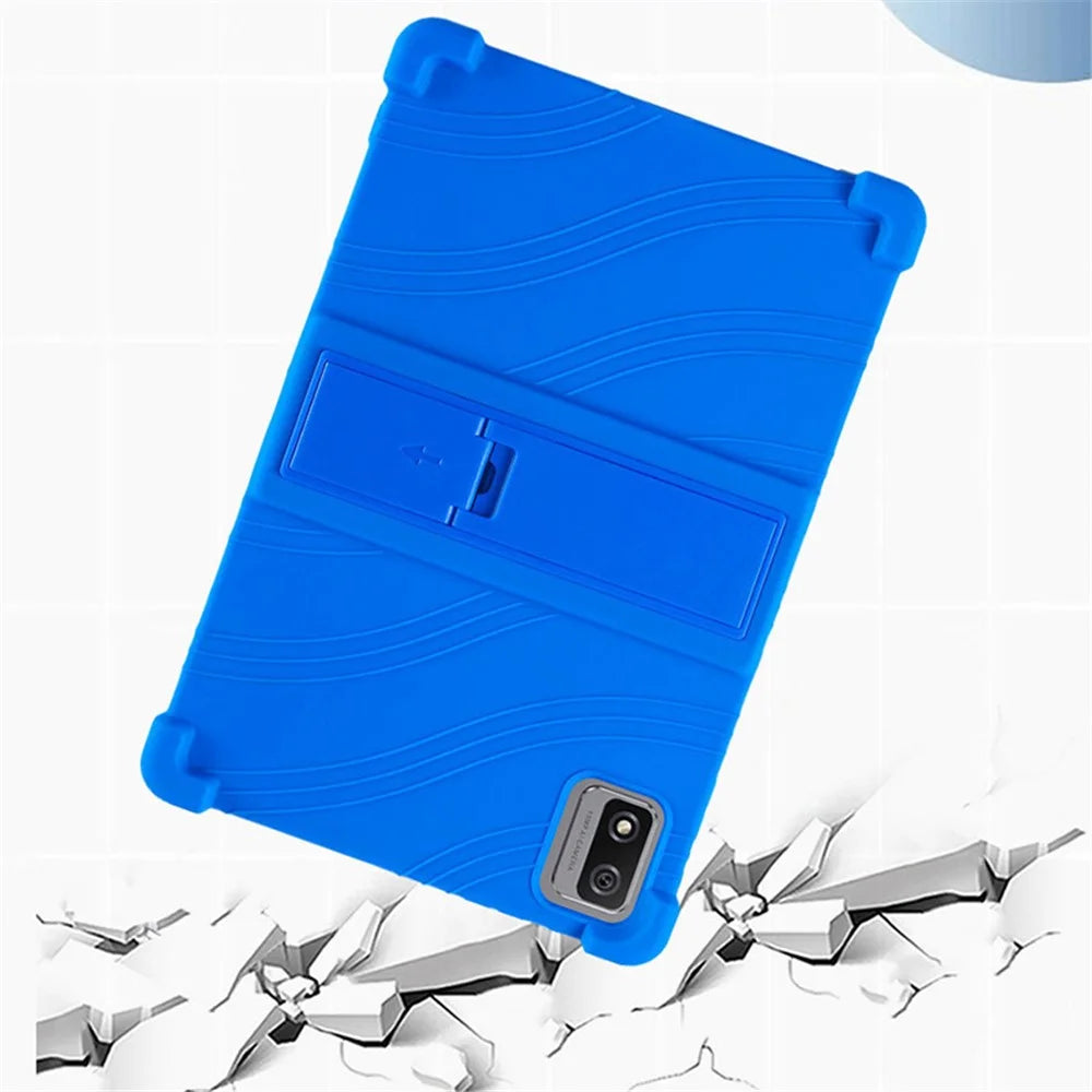 For Blackview Tab 12 Pro Silicone Tablet Case Anti-drop Tablet Cover with PC Kickstand - Blue - 4