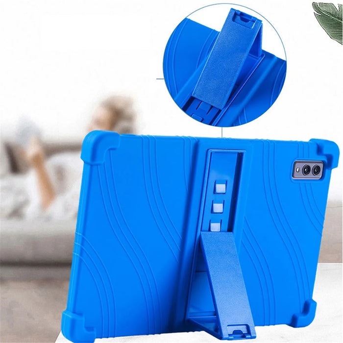 Silicone Case for Blackview Tab 11 SE , Anti-scratch Protective Tablet Cover with PC Kickstand - Rose - 3