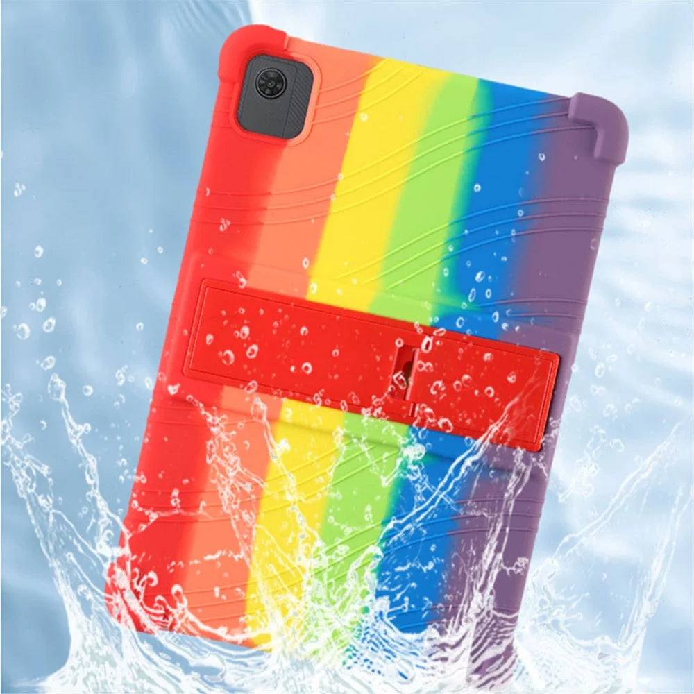 For TCL Tab 10 5G 9183G Silicone Tablet Case Foldable PC Kickstand Tablet Back Cover - Multi-color - 6