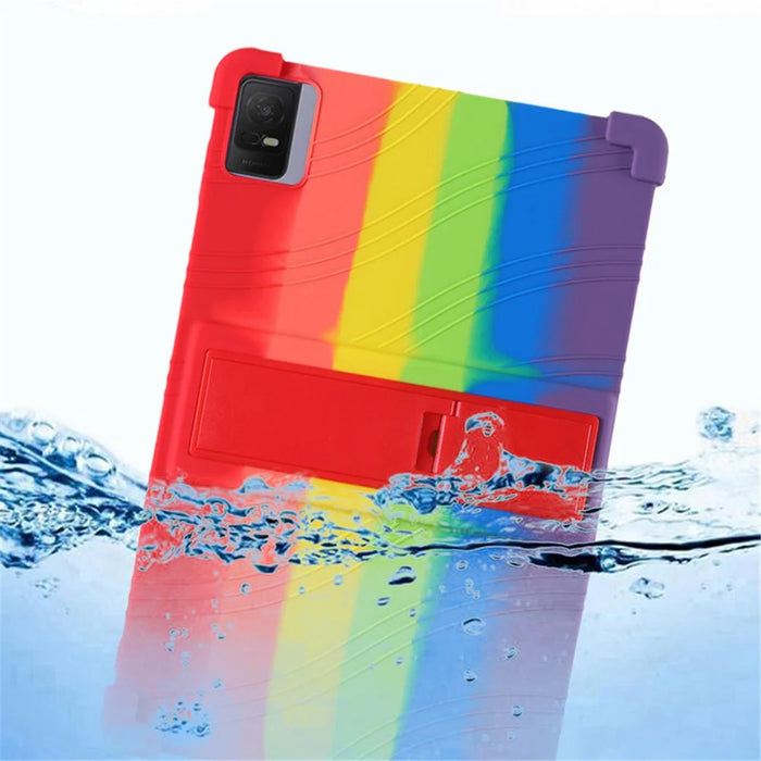 For TCL Tab 11 Silicone Tablet Case PC Kickstand Thickened Corner Protective Tablet Cover - Dark Blue - 4