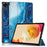 For Realme Pad 2 PU Leather Pattern Printing Case Tri-fold Stand Folio Tablet Cover - Wave - 1