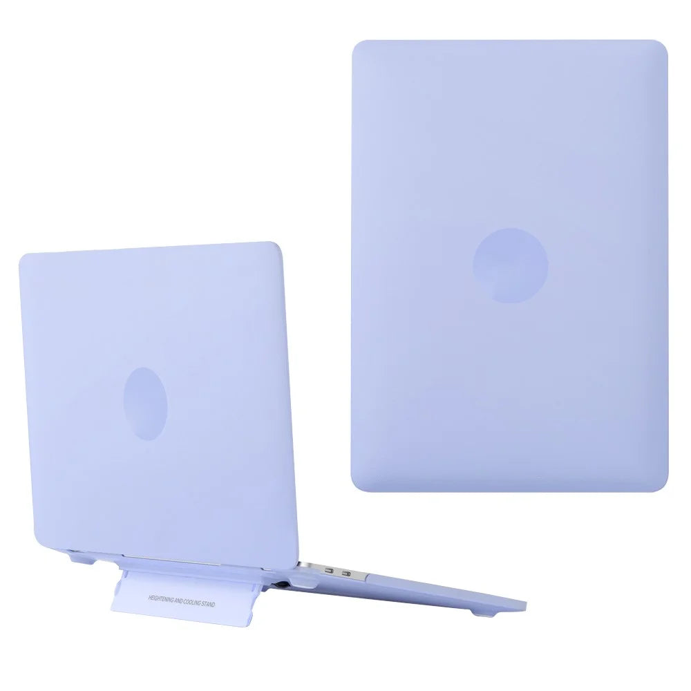 For MacBook Air 13 inch (2013-2017) A1466 / (2010-2012) A1369 Laptop Case Heat Dissipation Kickstand PC Cover - Purple - 1