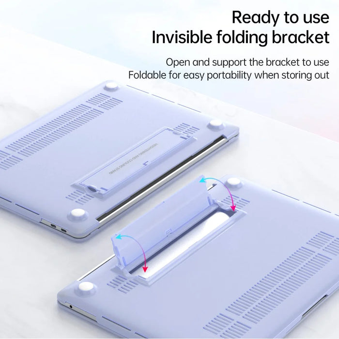 For MacBook Air 13 inch (2013-2017) A1466 / (2010-2012) A1369 Laptop Case Heat Dissipation Kickstand PC Cover - Purple - 2