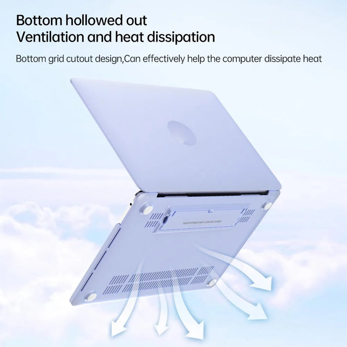 For MacBook Air 13 inch (2013-2017) A1466 / (2010-2012) A1369 Laptop Case Heat Dissipation Kickstand PC Cover - Purple - 3