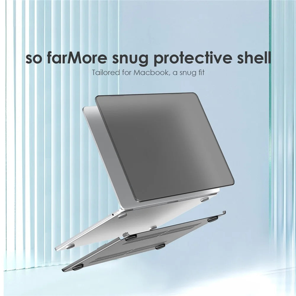 LENTION Matte Hard PC Case for Macbook Air 15 inch (2026) A3448 / (2025) A3241 / (2024) A311 / (2023) A2941 Lightweight Shockproof Laptop Cover - Transparent Black - 4