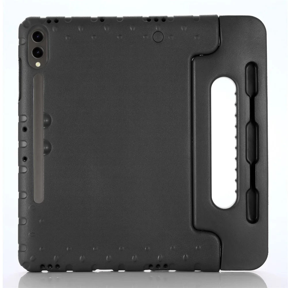 For Samsung Galaxy Tab S9+ / S9 FE+ EVA Tablet Protective Case Handle Kickstand Drop-Proof Cover - Black - 1