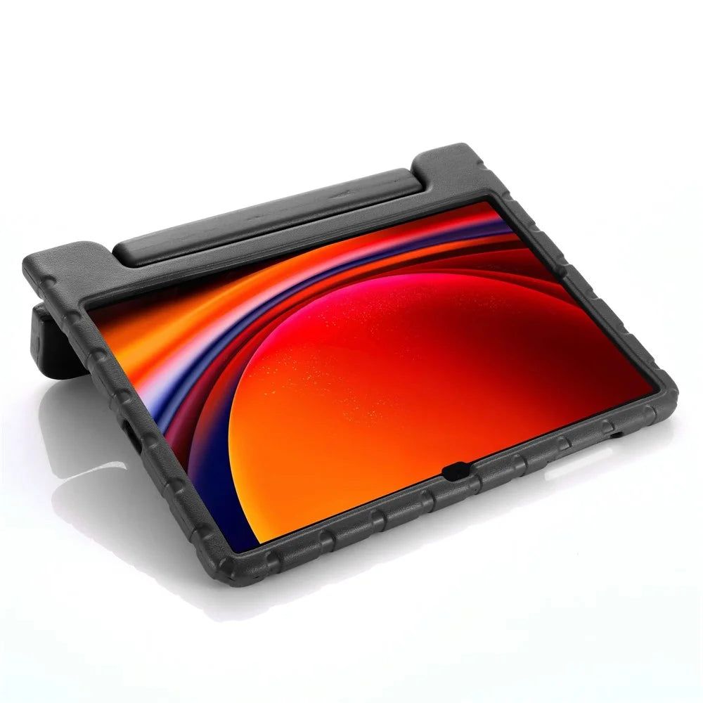 For Samsung Galaxy Tab S9+ / S9 FE+ EVA Tablet Protective Case Handle Kickstand Drop-Proof Cover - Black - 5