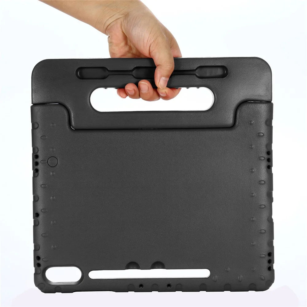 For Samsung Galaxy Tab S9+ / S9 FE+ EVA Tablet Protective Case Handle Kickstand Drop-Proof Cover - Black - 6